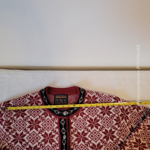 ❤️WOOLRICH classic timeless quality wool cardigan metal buttons Nordic fair isle - Picture 5 of 17